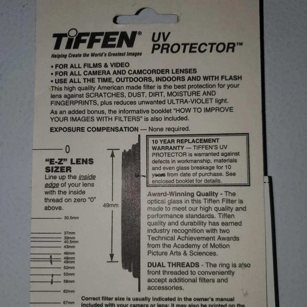Tiffen UV Lens Protector - 55mm size